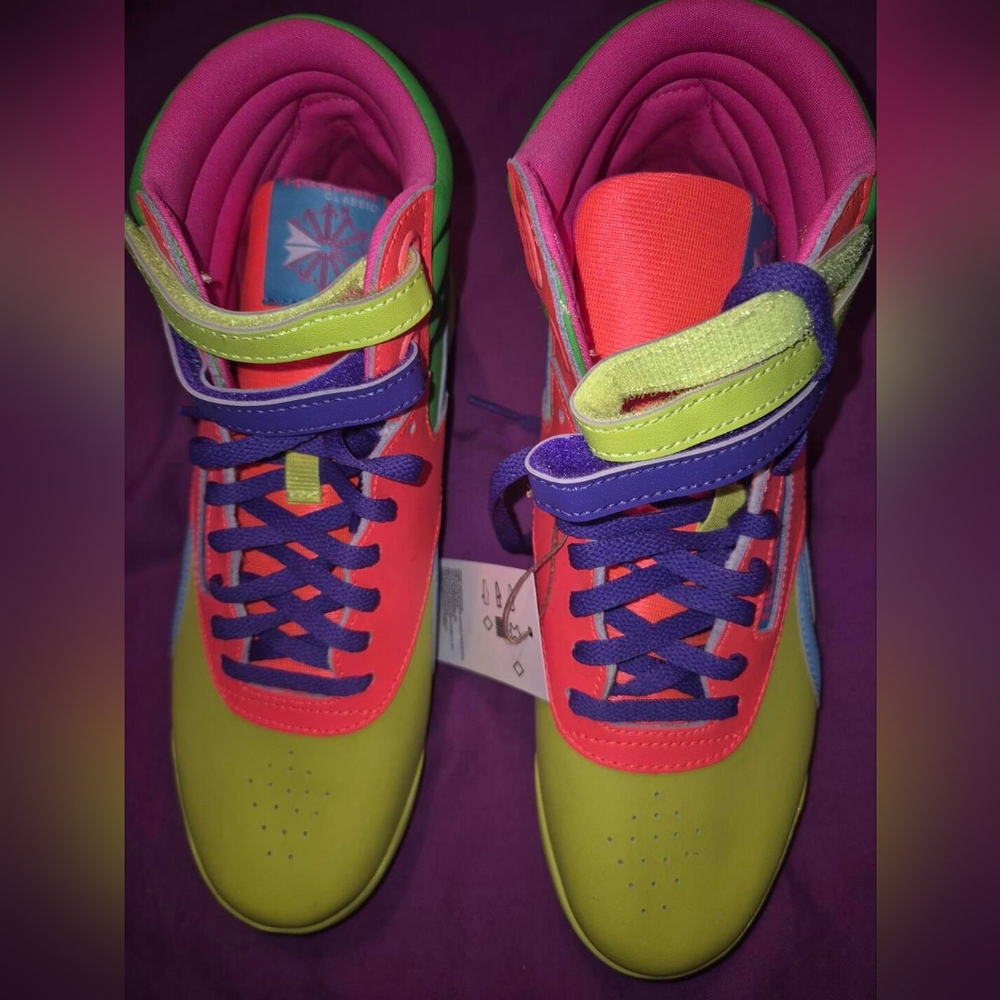Reebok Colorful High-Top Sneakers Size 6w - Picture 4 of 6